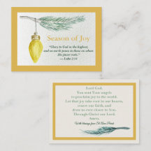 Prayer Card - Personalize - Season of Joy