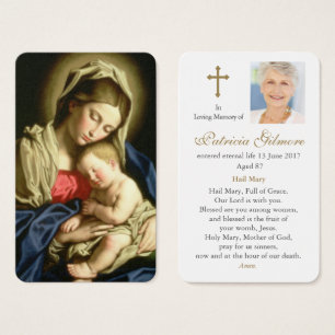 Prayer Cards Madonna en Child Visitekaartje