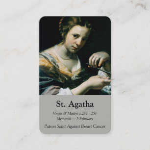 Prayer Cards   St Agatha 2 Visitekaartje