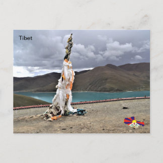 Prayer Flags van het meer van Yamdrok, Tibet, Chin Briefkaart