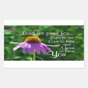 Prayer for Eyes to See and Ears to Hear, Flower Rechthoekige Sticker