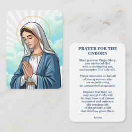 Prayer for the Unborn – Catholic Prayer Card Plaatskaartje