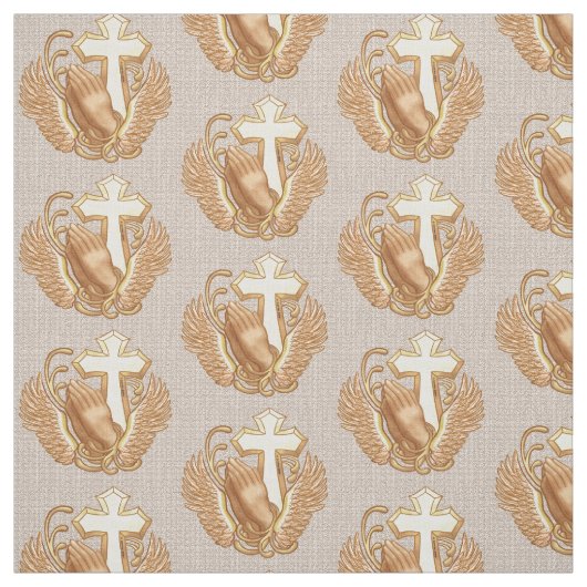 Prayer Hands Christelijk Cross Stof (Swatch)