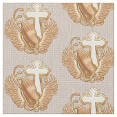 Prayer Hands Christelijk Cross Stof (Close Up)