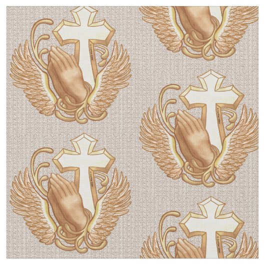 Prayer Hands Christelijk Cross Stof (Close Up)
