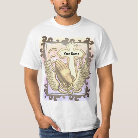 Prayer Hands Cross T-Shirt (Voorkant)