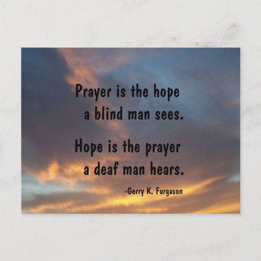 PRAYER IS DE HOPE POST KAART (Voorkant)