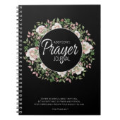 Prayer Journal Black White Pink Floral Notitieboek (Voorkant)