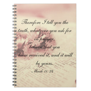 Prayer Journal Note Book Mark 11: 24 Notitieboek