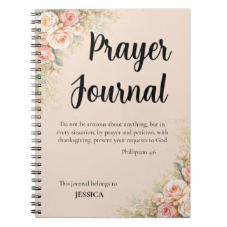Prayer Journal – Philippians 4:6 Christian Floral Notitieboek