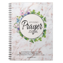 Prayer Journal Pink Floral Marble