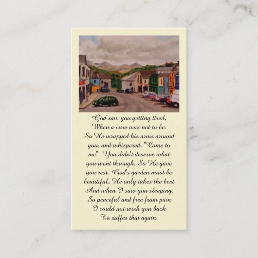 Prayer Memorial Blessing Kaart Visitekaartje (Voorkant)