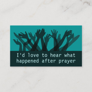 Prayer Ministry Testimony.Piedere Report Handout Visitekaartje
