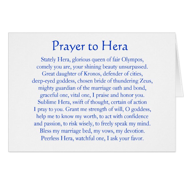 Prayer naar Hera (Voorkant Horizontaal)