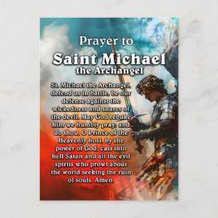 Prayer naar Saint Michael the Archangel Briefkaart