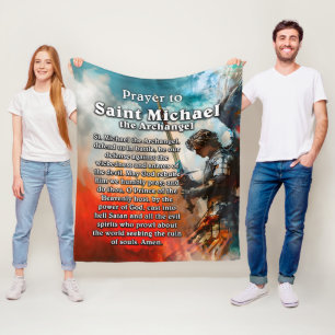 Prayer naar Saint Michael the Archangel Fleece Deken