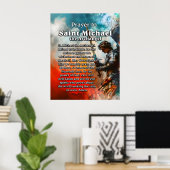 Prayer naar Saint Michael the Archangel Poster (Thuiskantoor)