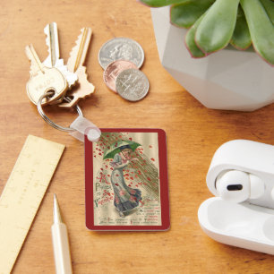 Prayer naar Saint Valentijn,  Victoriaans dame Sleutelhanger