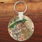 Prayer naar Saint Valentijn,  Victoriaans dame Sleutelhanger (Voorkant)