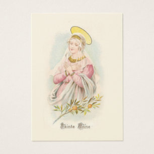 Prayer naar St. Anne holding Virgin Mary Heilige K Visitekaartje
