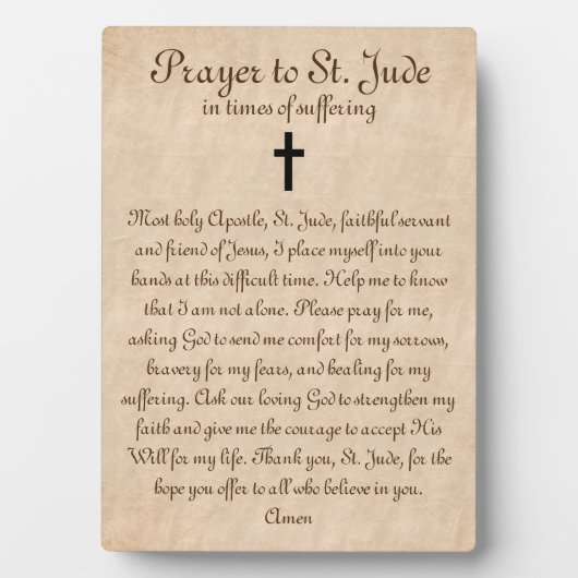 Prayer naar St. Jude voor heling en kracht Fotoplaat (voorkant)