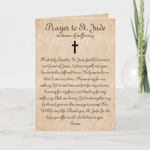 Prayer naar St. Jude voor heling en kracht Kaart