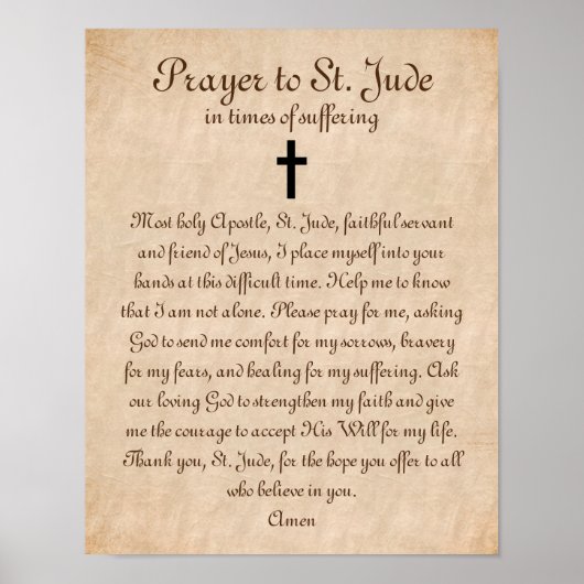 Prayer naar St. Jude voor heling en kracht Poster (Voorkant)