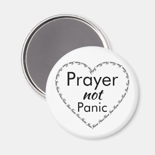 Prayer not Panic Christelijk Faith Message Magneet (Voorkant / Achterkant)