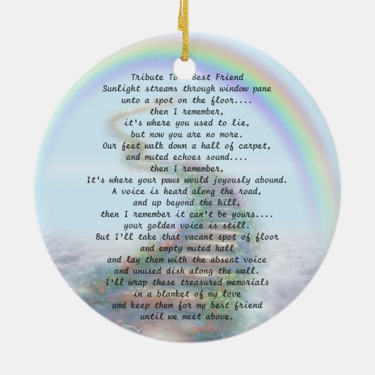 Prayer, prachtig gepersonaliseerd voetgedenkteken keramisch ornament (Achterkant)