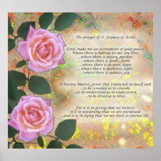 Prayer van St. Francis van Assisi Poster