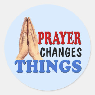 PRAYER VERANDERT DINGEN RONDE STICKER