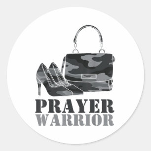 Prayer Warrior Camo God Jesus Christelijke Camoufl Ronde Sticker