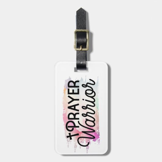 Prayer Warrior Christelijk Quote en Cross Bagagelabel (Voorkant verticaal)