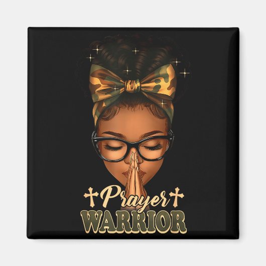 Prayer Warrior Christians Camo African American Af Magneet (Voorkant)