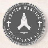 Prayer Warrior Circular Design Zandsteen Onderzetter (Voorkant)