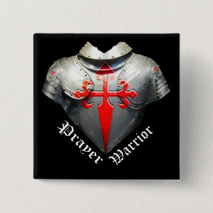 Prayer Warrior Vierkante Button 5,1 Cm
