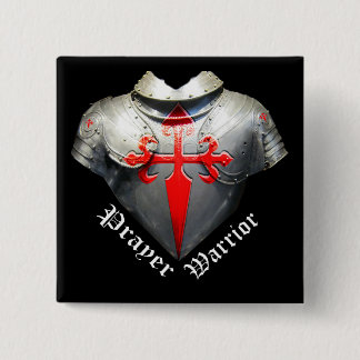 Prayer Warrior Vierkante Button 5,1 Cm