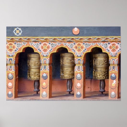 Prayer Wheels - Bhutan Poster (Voorkant)