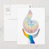 Prayer Word Cloud - Vlammen met handen Briefkaart (Voorkant / Achterkant)