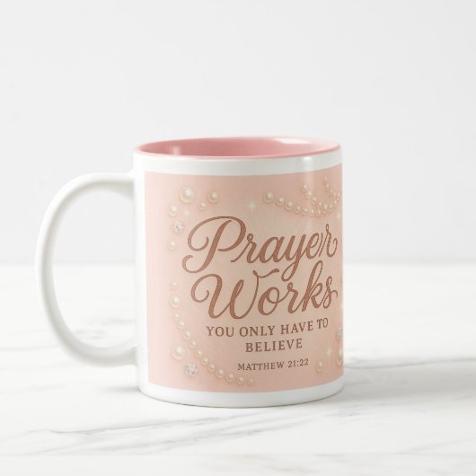Prayer Works Tweekleurige Koffiemok (Links)