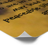 Prayers for Peace 1st Timothy 2 1 - 2 Poster (Hoek)