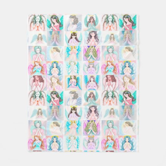 Praying Angel Fleece Blanket Deken (Voorkant)