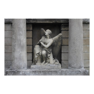 Praying Angel Sculpture Perfect Poster