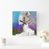 Praying Angel Vierkante Klok (Huis)