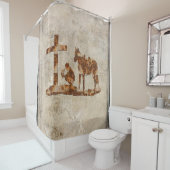 Praying Cowboy Shower Curtain Douchegordijn (In situ)