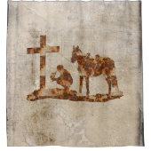 Praying Cowboy Shower Curtain Douchegordijn (Voorkant)