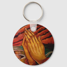 Praying Hands 2,25-inch Basic Button Sleutelhanger