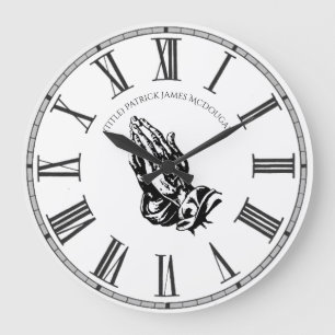 Praying Hands BlackWhite Personalized Church Faith Grote Klok
