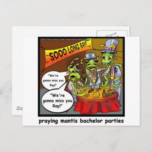Praying Mantis Batchelor Party Funny Gifts & T - s Briefkaart (Voorkant / Achterkant)