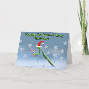Praying Mantis Christmas Kaart w / gepersonaliseer